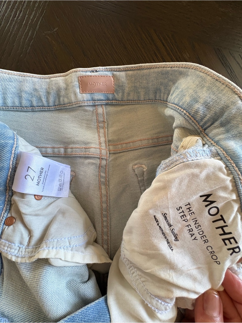 MOTHER Insider Crop Step fray Jeans size 27 in SMOOTH SAILING ⛵️ - Picture 4 of 9